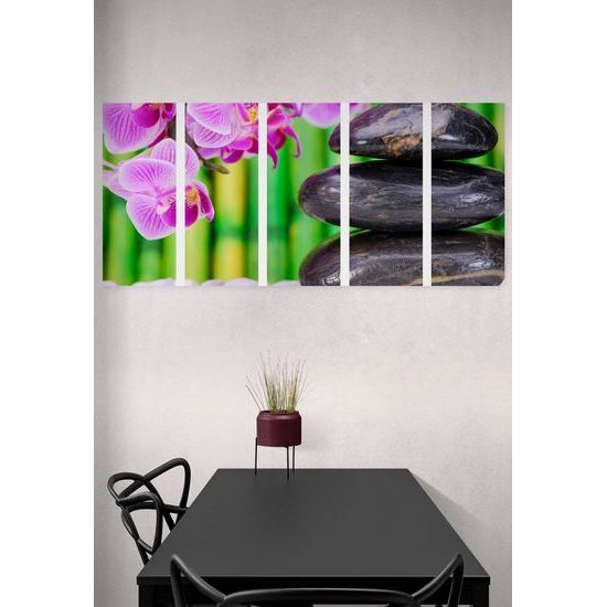 5-dielny obraz bambusová Zen záhrada