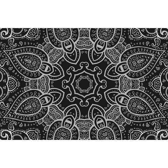 Obraz čiernobiela Mandala v indickom štýle