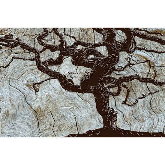 Tapeta abstraktný maľovaný strom