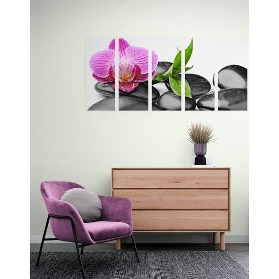 5-dielny obraz ploské wellness kamene