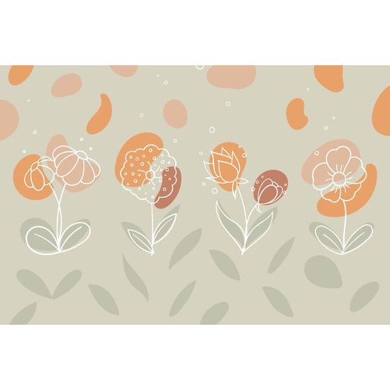 Tapeta jemné kvety na farebnom pozadí