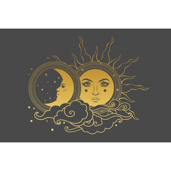 Obraz symboly slnka a mesiaca