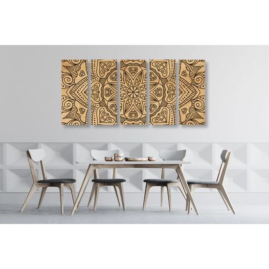 5-dielny obraz starodávna Mandala