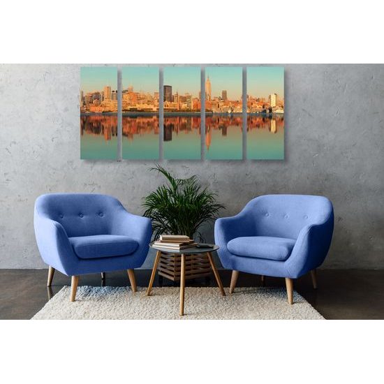 5-dielny obraz panoráma magického New Yorku