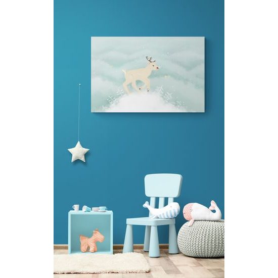 Obraz roztomilý sobík s červeným nosom