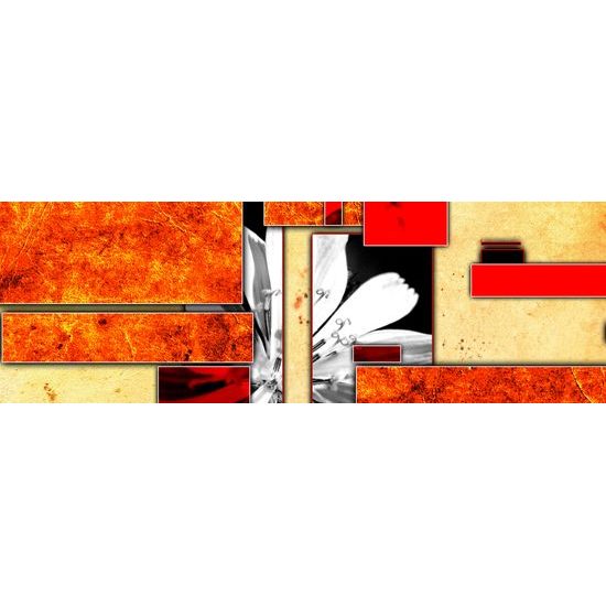 Obraz kvet v oranžovom ráme