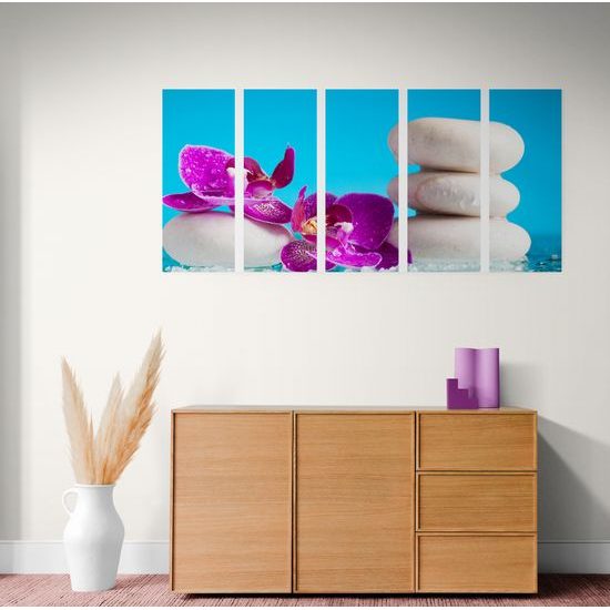 5-dielny obraz jedinenčé SPA zátišie