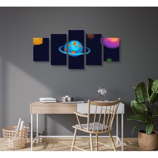 5-dielny obraz detské planéty