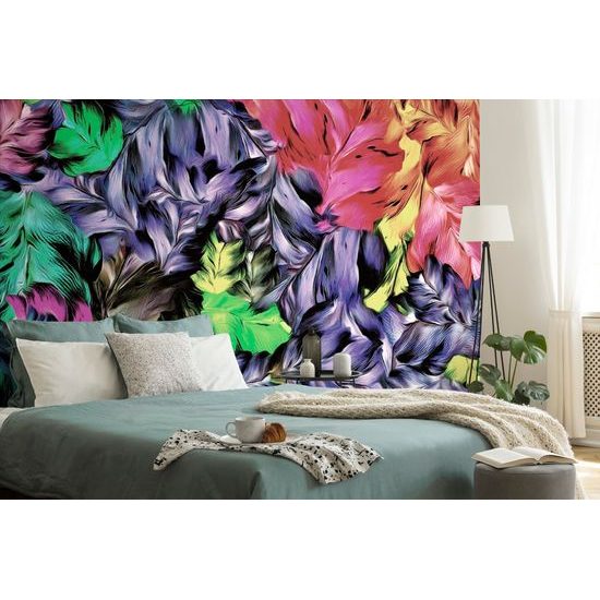 Samolepiaca tapeta farebné listy s kúzelným nádychom