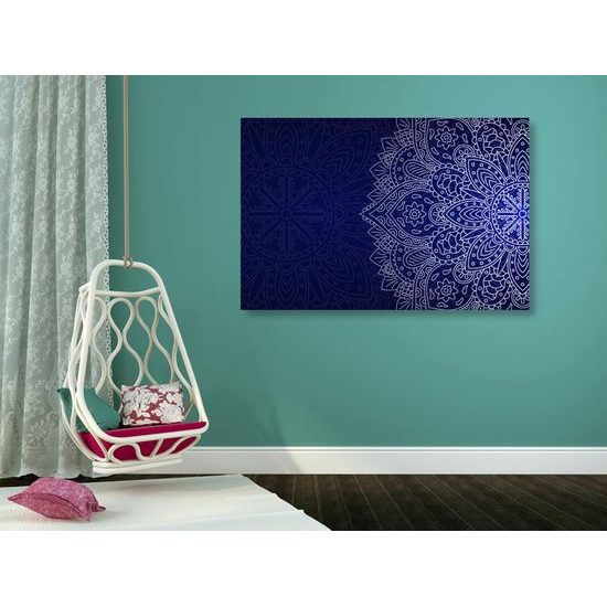 Obraz nádherná mandala na tmavomodrom pozadí