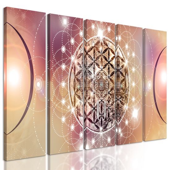 5-dielny obraz Mandala v kúzelnom prevedení