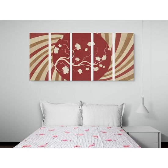 5-dielny obraz ázíjske moderné umenie