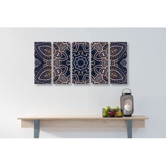 5-dielny obraz Mandala v indickom štýle