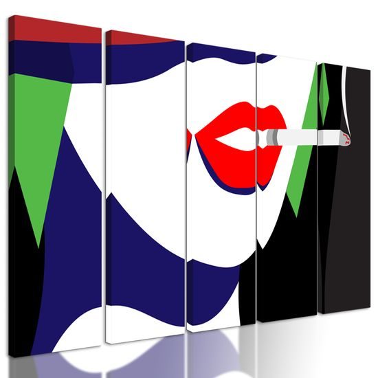 5-dielny obraz žena v pop art štýle