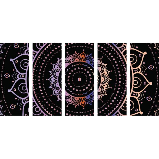 5-dielny obraz magická Mandala