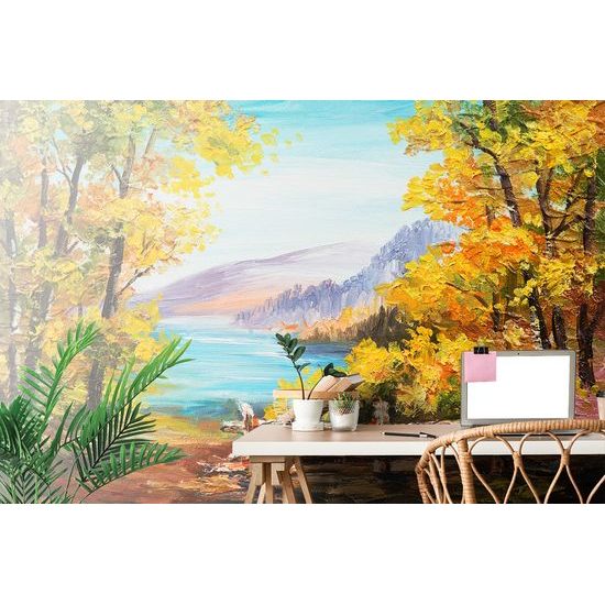 Samolepiaca tapeta jesenný pohľad na horské jazero