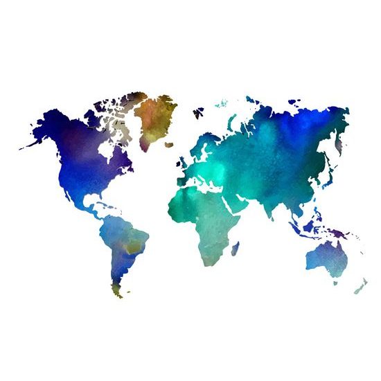 Obraz akvarelová mapa sveta