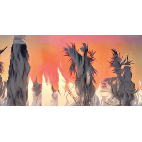 Obraz zasnežený les