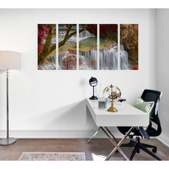 5-dielny obraz prírodné vodopády