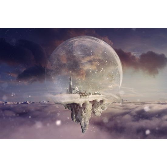 Obraz zakliata krajina v snežítku