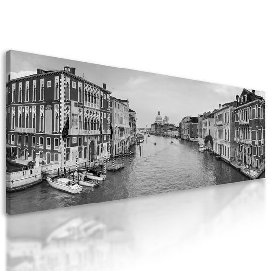 Obraz Benátky v plnej kráse v čiernobielom prevedení