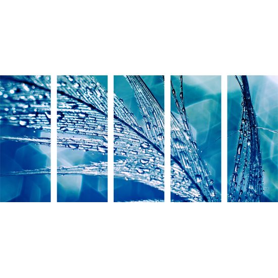 5-dielny obraz listy po daždi