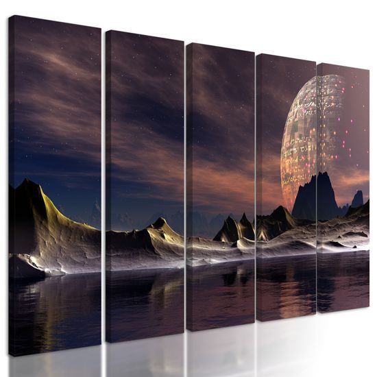 5-dielny obraz krajina budúcnosti