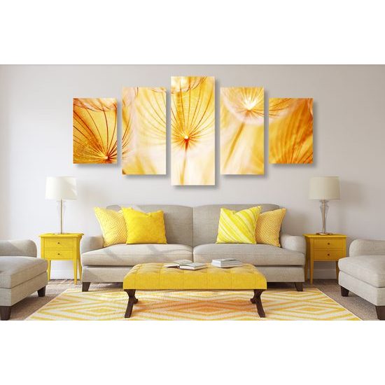 5-dielny obraz abstraktná púpava
