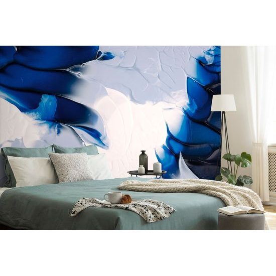 Tapeta modro-biele abstraktné umenie