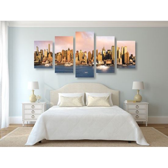 5-dielny obraz pohľad na čarovný New York