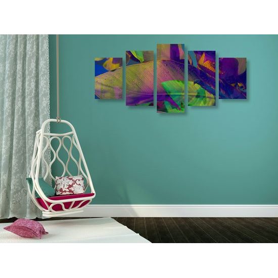 5-dielny farebné listy