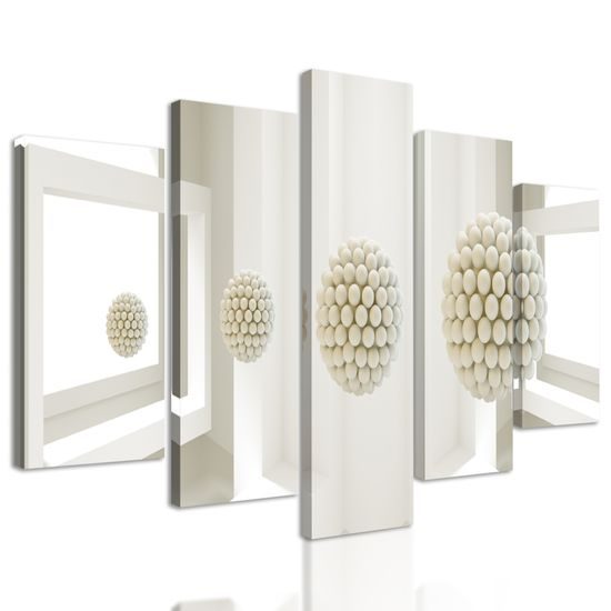 5-dielny obraz grafické zobrazenie guličiek