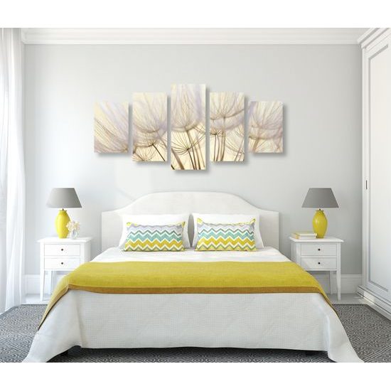 5-dielny obraz presný detail púpavy