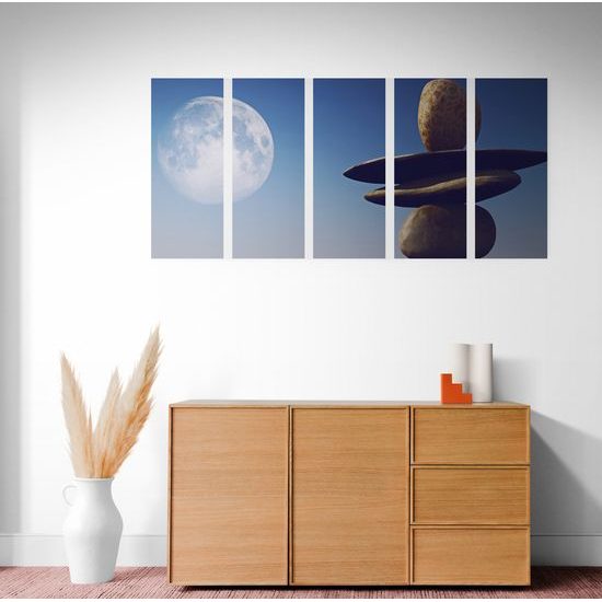 5-dielny obraz zaujímavý kamenný úkaz