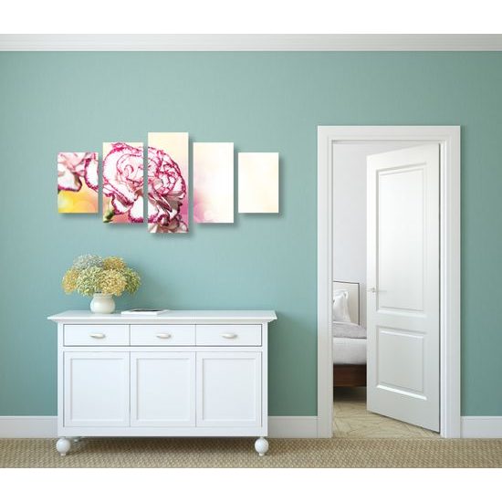 5-dielny obraz nádherný karafiát