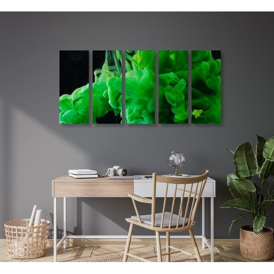 5-dielny obraz zaujimavý zelený dym