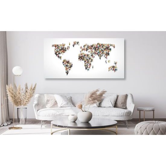 Obraz na korku mapa tvorená ľudmi