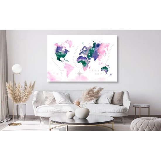 Obraz na korku mapa sveta v umeleckom prevedení