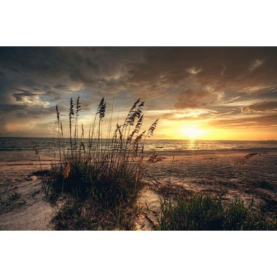 Originálna samolepiaca fototapeta západ slnka z pláže