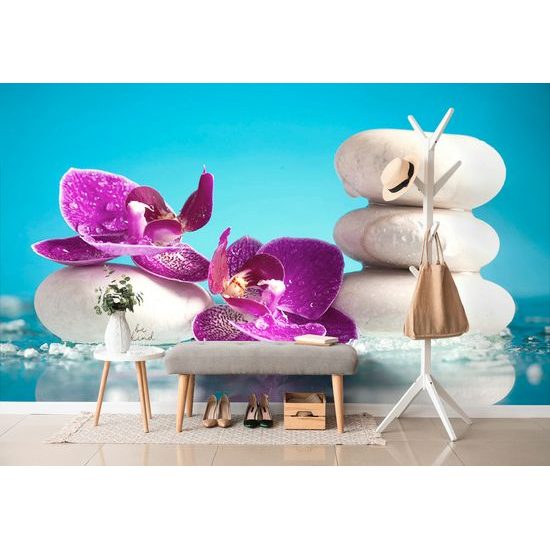 Samolepiaca fototapeta spa zátišie s modrým pozadím