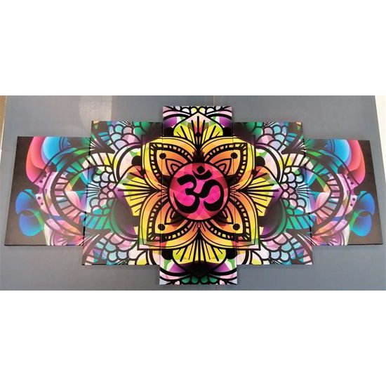 5-dielny obraz abstraktná Mandala