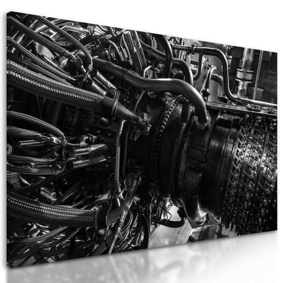 Obraz turbína v čiernobielom prevedení