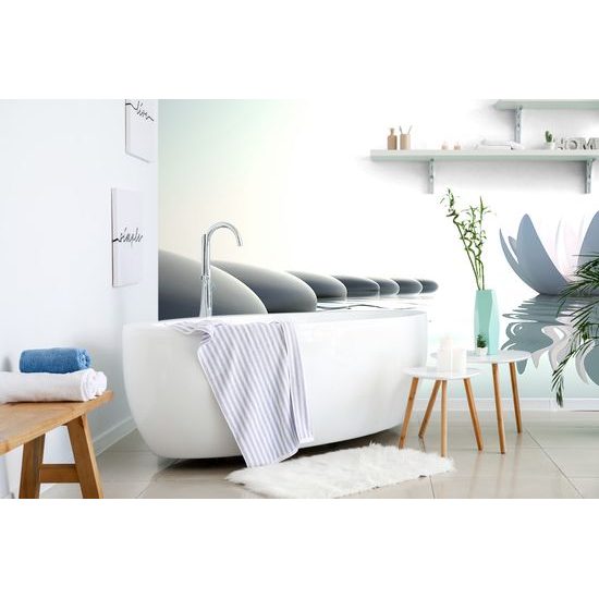 Tapeta upokojujúce Zen kamene s lotosovým kvetom