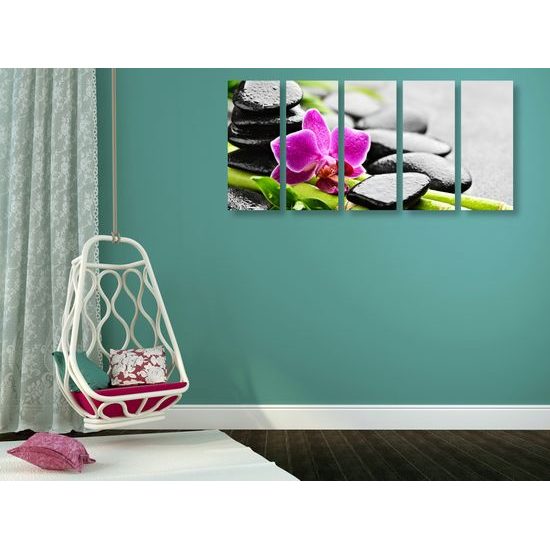 5-dielny obraz wellnes zátišie po daždi