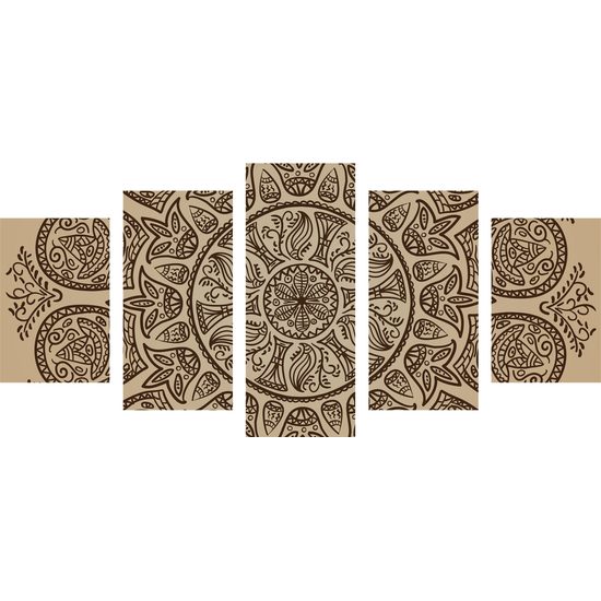 5-dielny obraz kmeňová Mandala