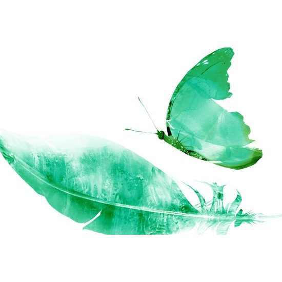 Obraz nádherný motýľ v zelenom prevedení