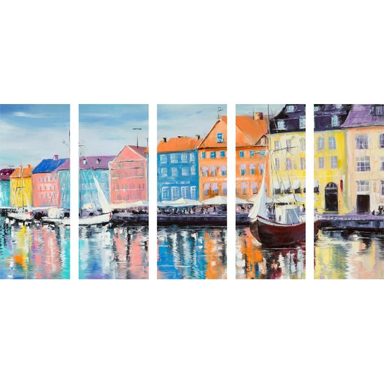 5-dielny obraz umelecká abstrakcia Benátok