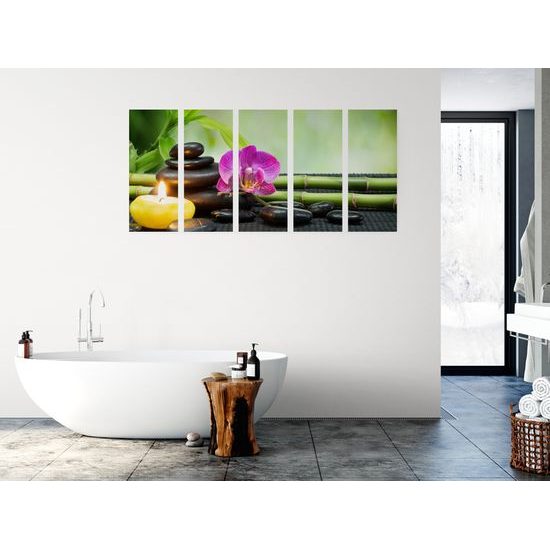 5-dielny obraz záhrada Feng Shui