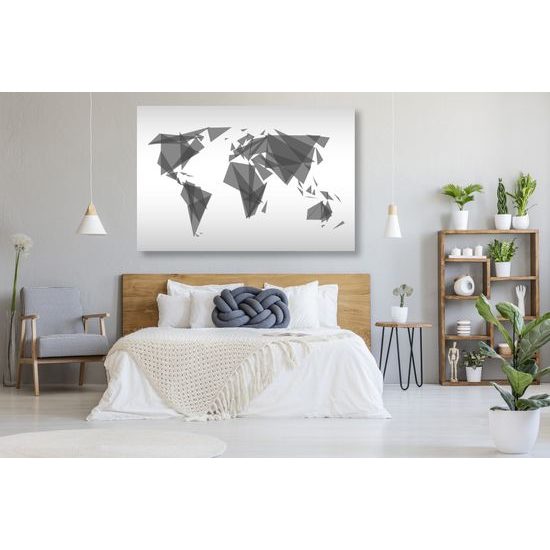 Obraz na korku geometrická moderná šedá mapa