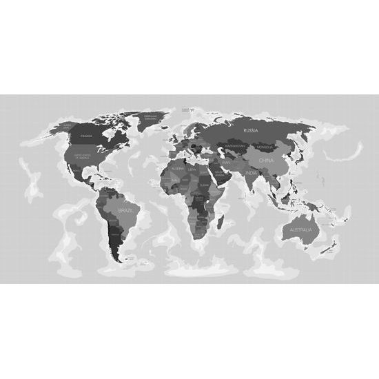 Obraz nádherná mapa v čiernobielom prevedení